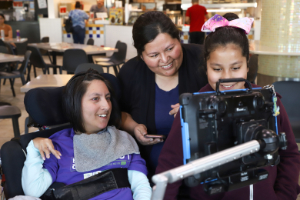 Image of a family using a trial device